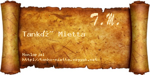 Tankó Mietta névjegykártya